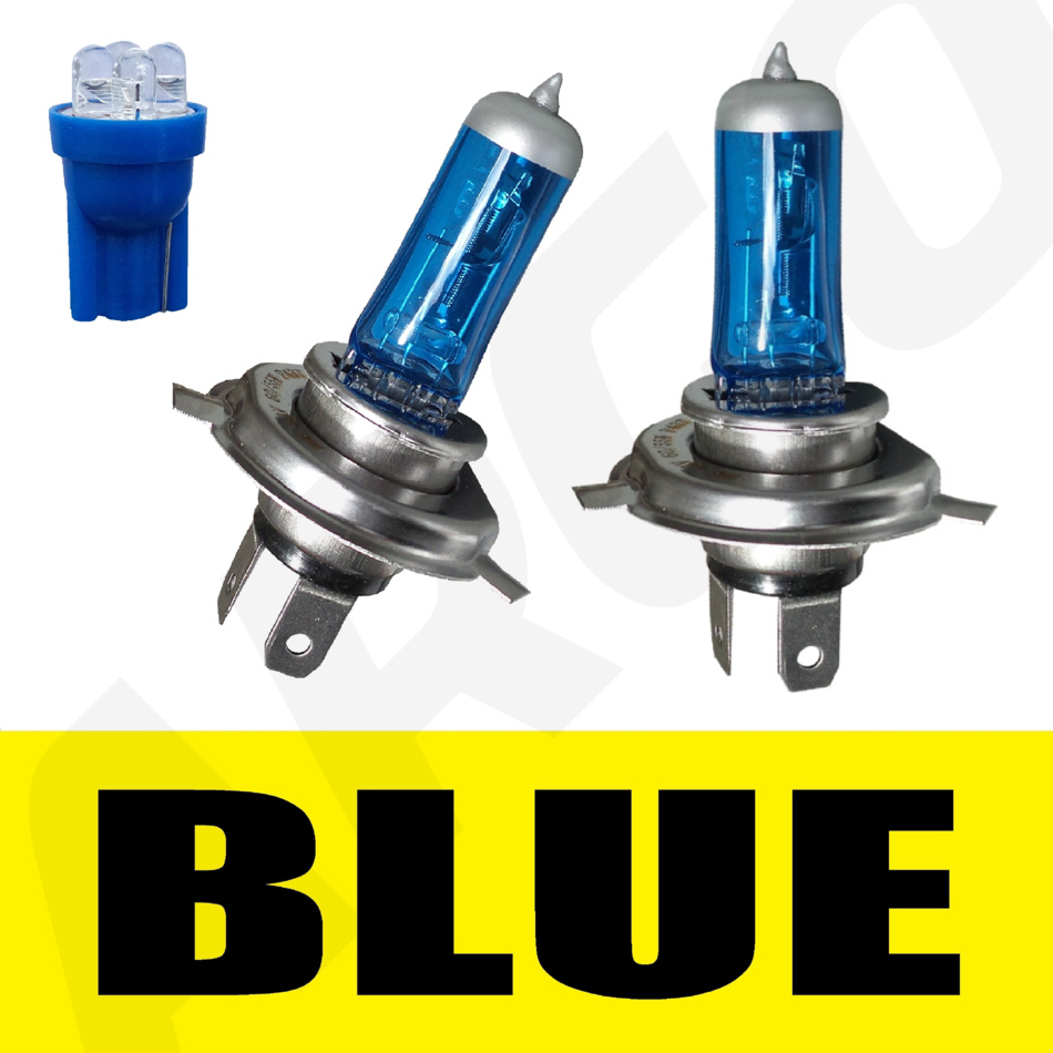 VW TRANSPORTER T2 T4 T5 XENON BLUE H4 HEADLIGHT BULBS 501 LED 4
